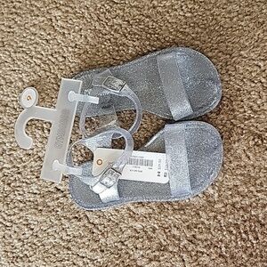 Gymboree girls silver glitter jelly Sandal size 9